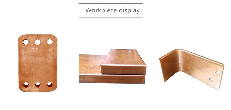 amostras de dobra e furo em cobre